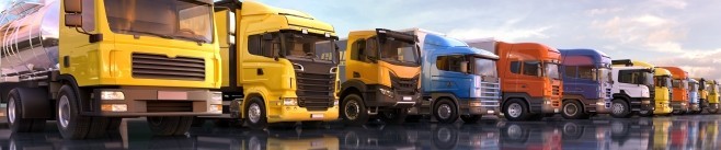 Trucks lined up