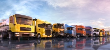 Trucks lined up